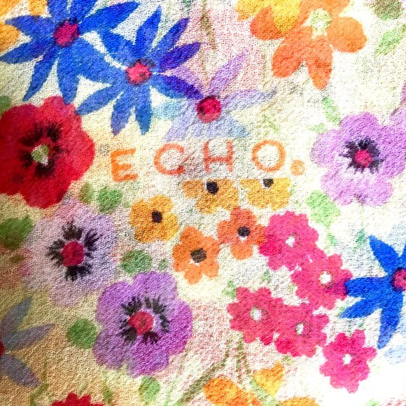 ECHO 100% Silk Floral Scarf - Picture 5 of 6